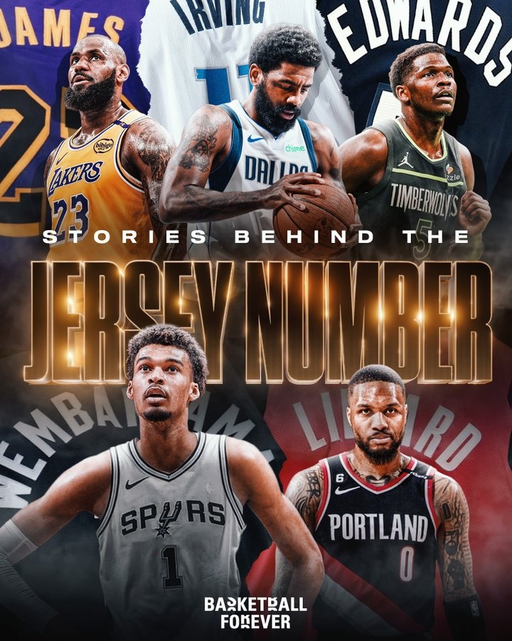 美媒盘点球星号码背后故事：詹姆斯纪念乔丹 文班亚马想做第1